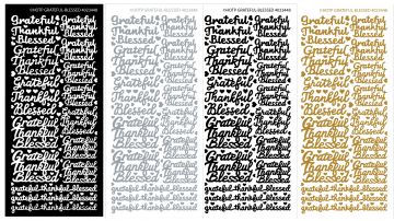 Grateful, Thankful, Blessed Dazzles™ sticker set, 4 sheets