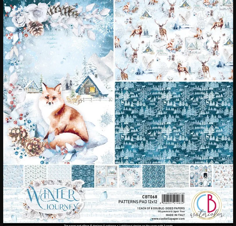 Winter Journey Patterns Pad 12x12 8/Pkg