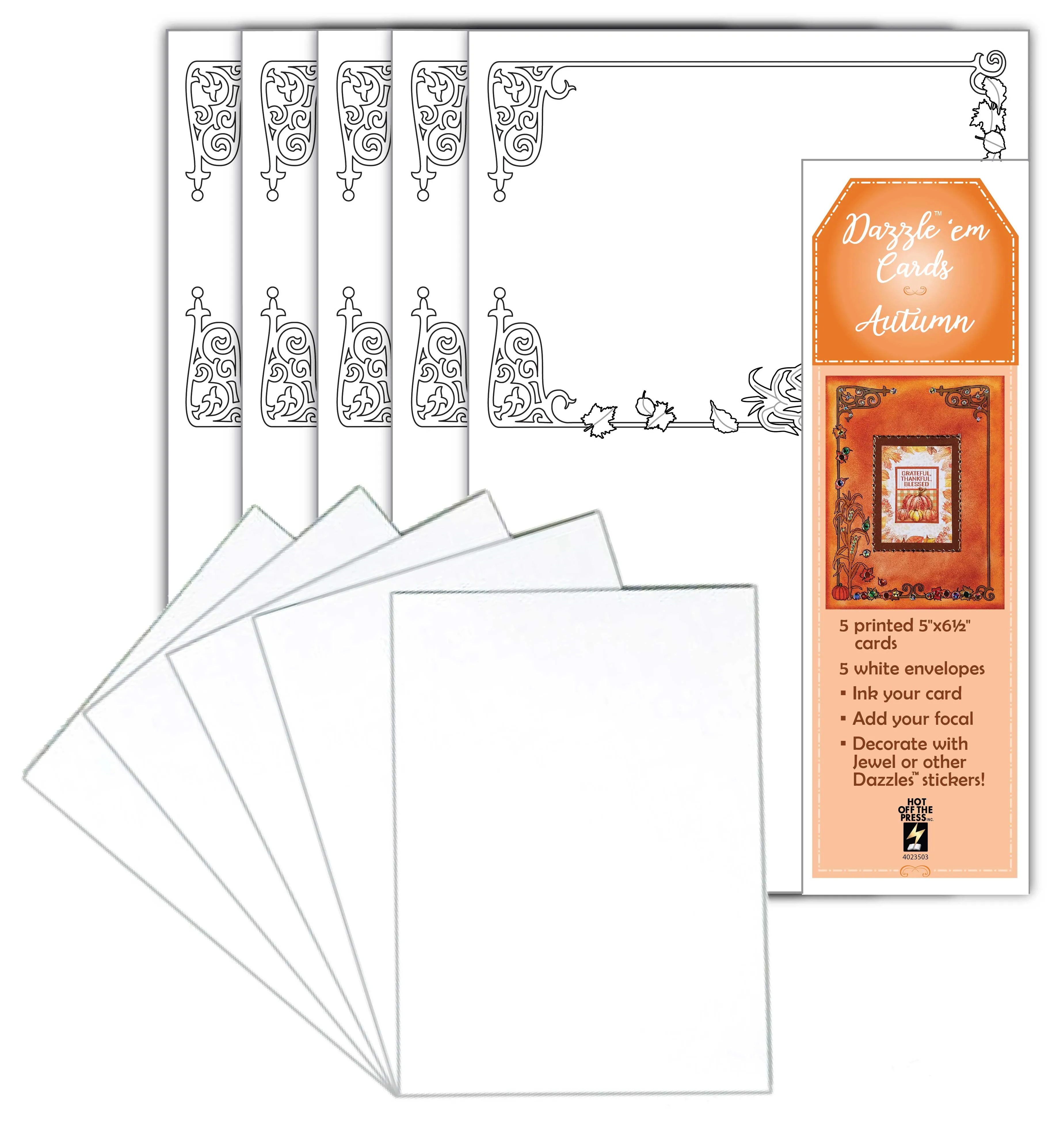 Dazzle 'em CardsâAutumn, 5 cards & envelopes