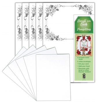 Dazzle 'em Cards Poinsettias, 5 cards & envelopes