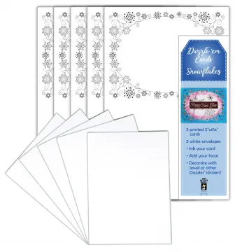 Dazzle 'em Cards Snowflakes, 5 cards & envelopes