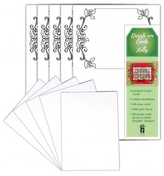 Dazzle 'em Cards Holly, 5 cards & envelopes