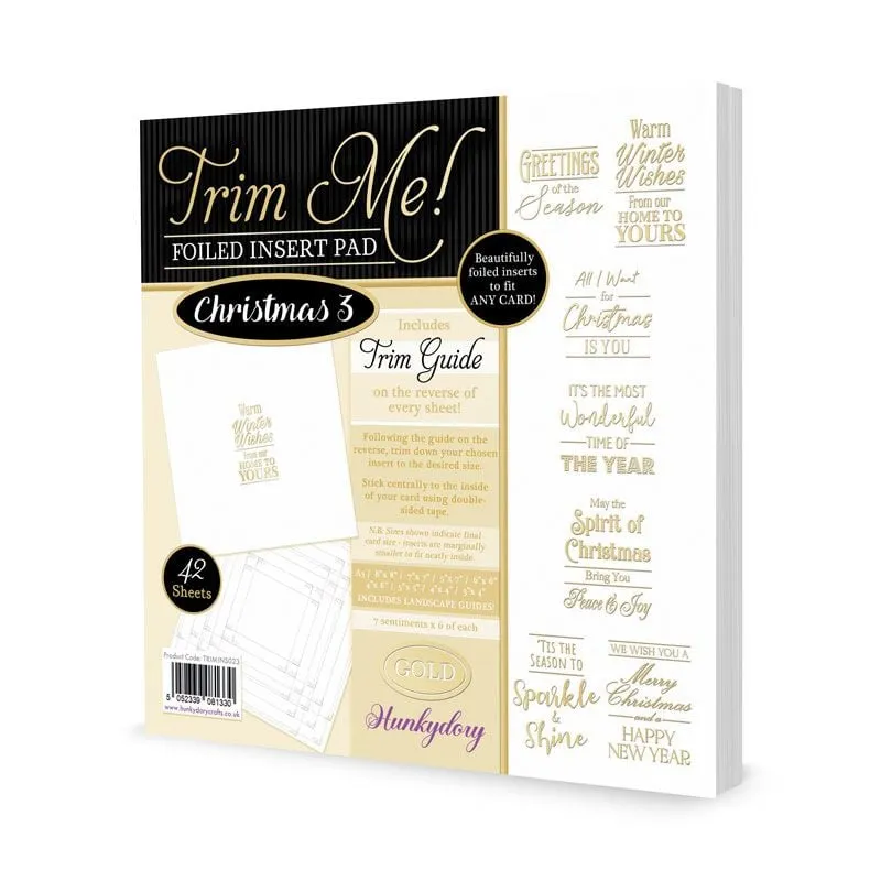 Trim Me! Foiled Insert Pad Christmas 3 Gold