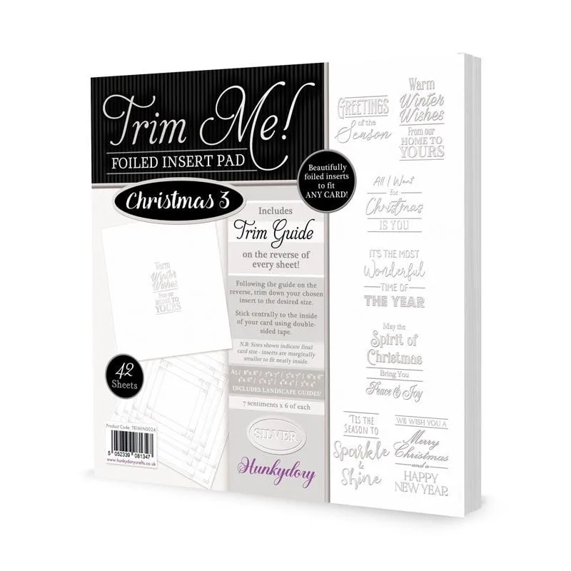 Trim Me! Foiled Insert Pad Christmas 3 Silver