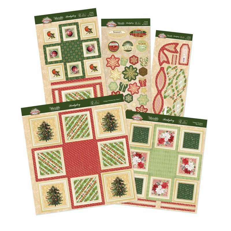 Exploding Boxes Project Kit - Vintage Christmas