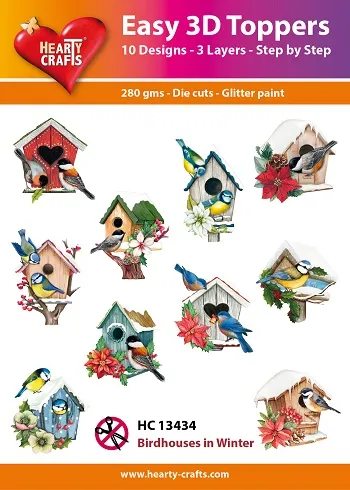 Birdhouses in Winter 3D Toppers