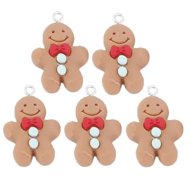Gingerbread Man Charms, 5 pieces