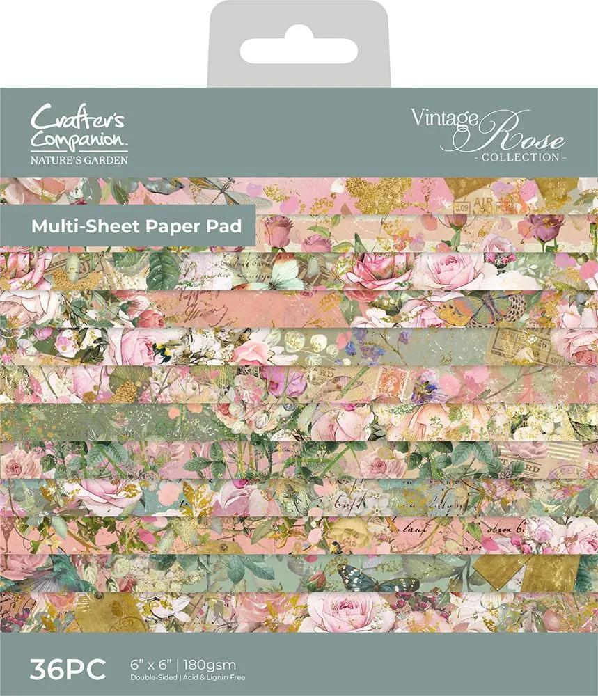Vintage Rose 6x6 Multi-Sheet Paper Pad, 36 sheets
