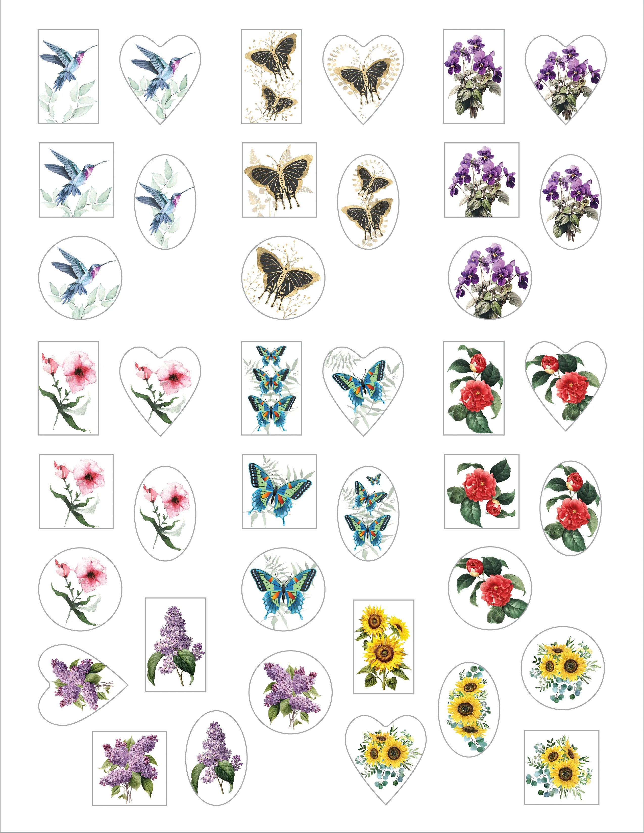 UV Resin Acetate, 2 sheets, 16 designs