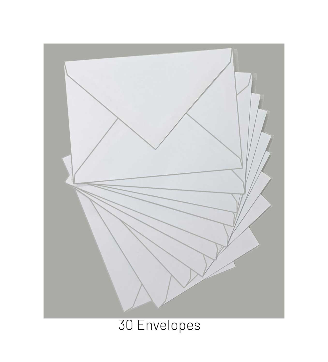 30 Envelopes, to Fit 5x6.5 & 5x7 Cards