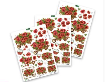 Poppy Barrow Die-Cut Decoupage, 3 sheets