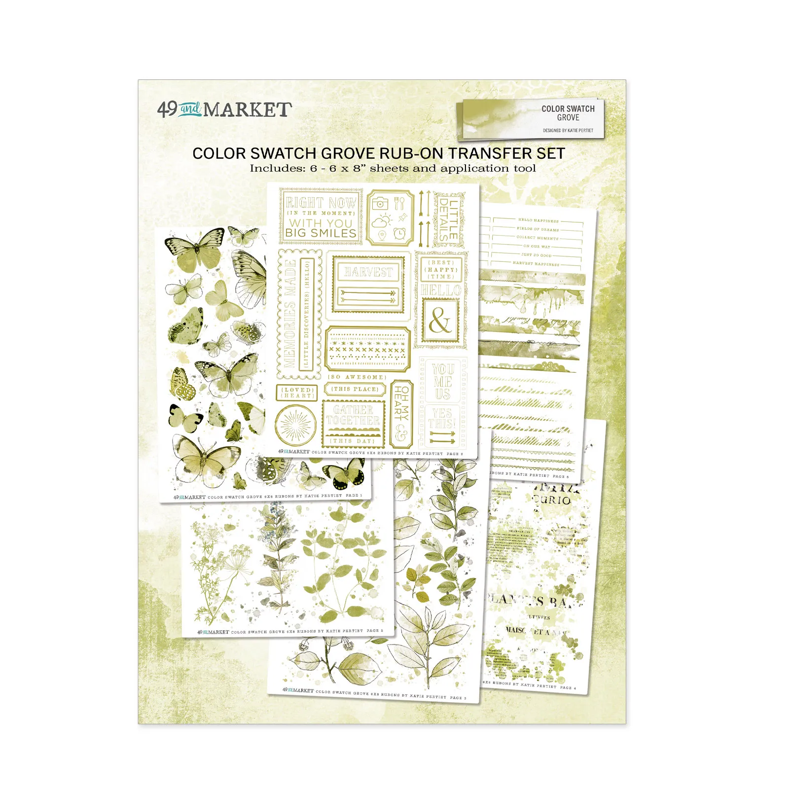 Color Swatch Grove - 6x8 Rub-on Transfer Set