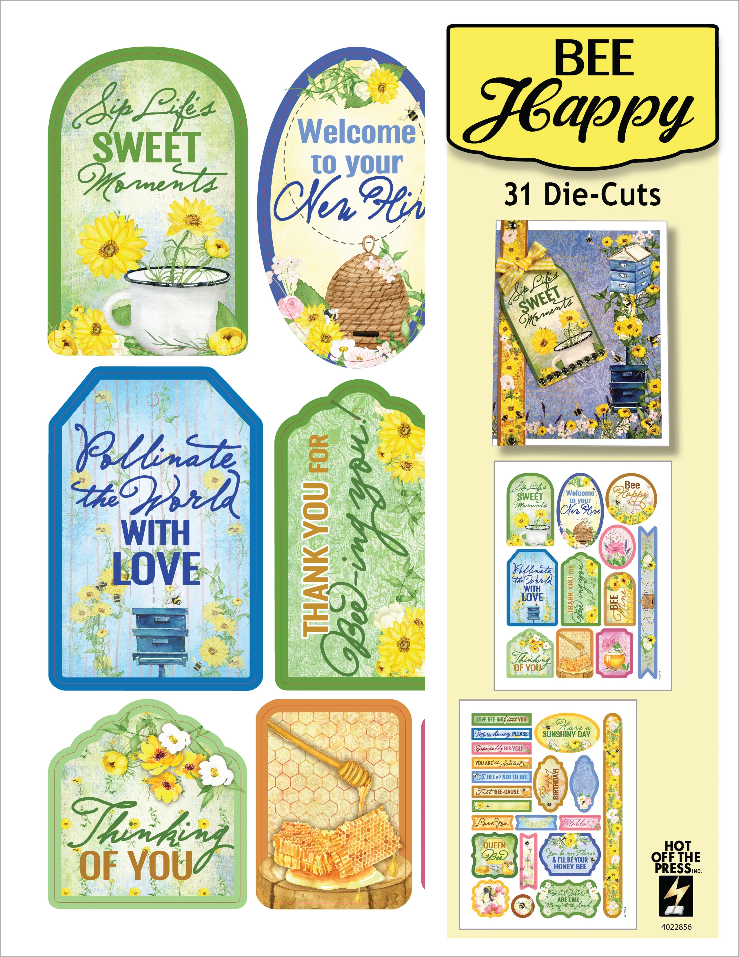 Bee Happy Die-Cuts, 31 pieces