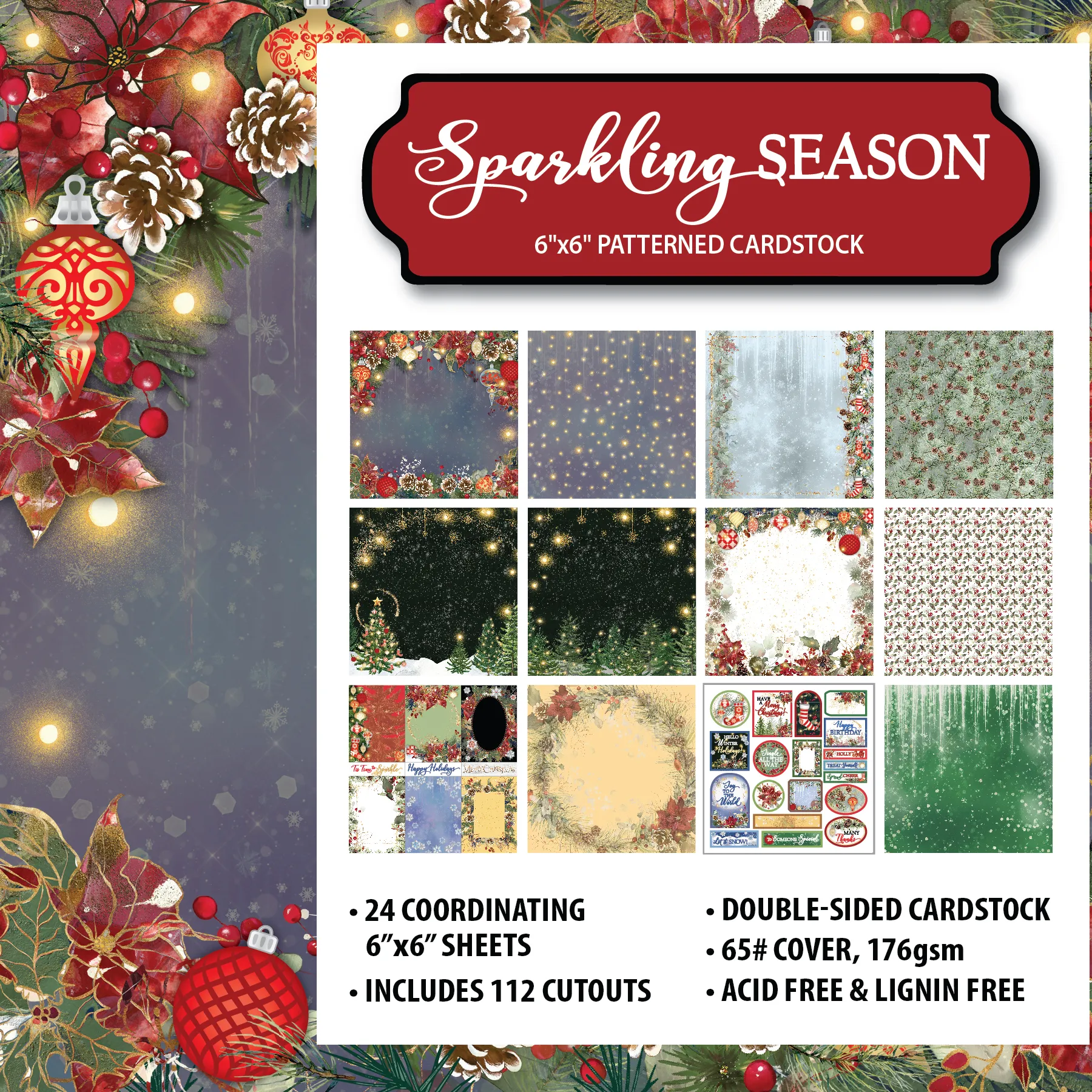 Sparkling Season 6x6 Patterned Cardstock