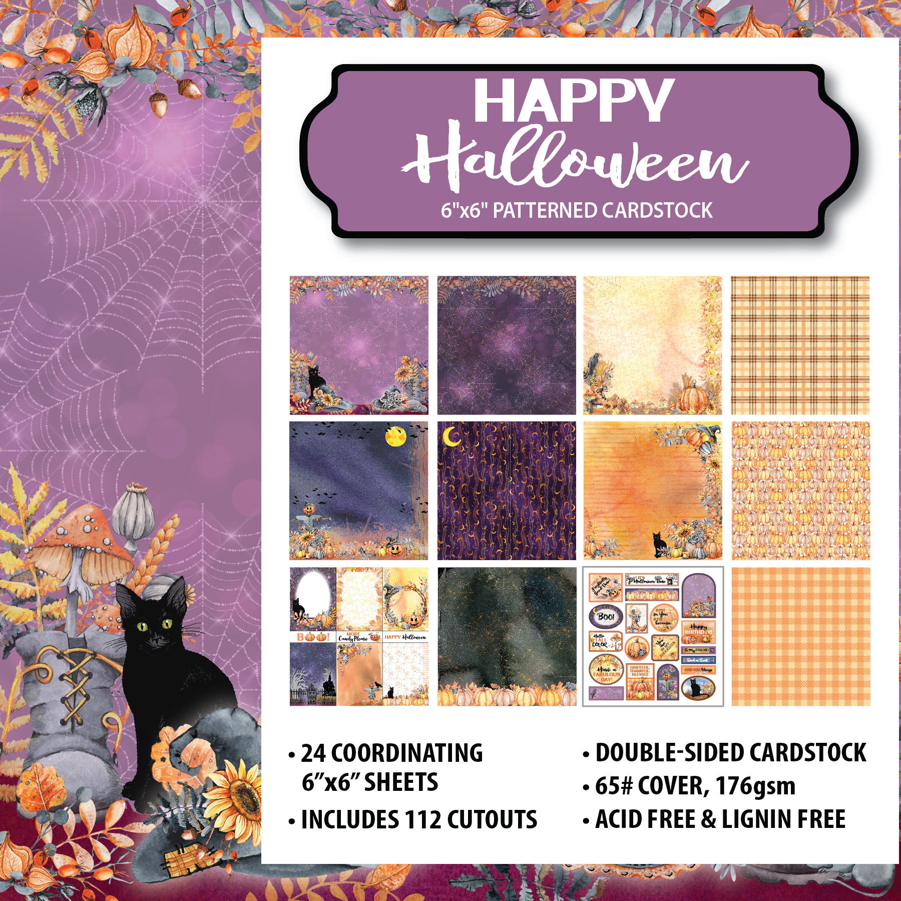 Happy Halloween 6x6 Patterned Cardstock