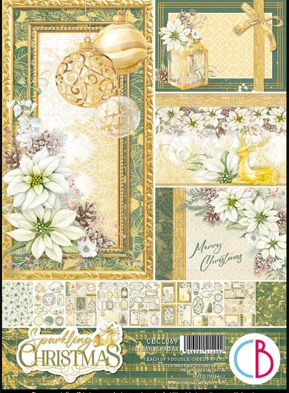 Sparkling Christmas Creative Pad A4 9/Pkg