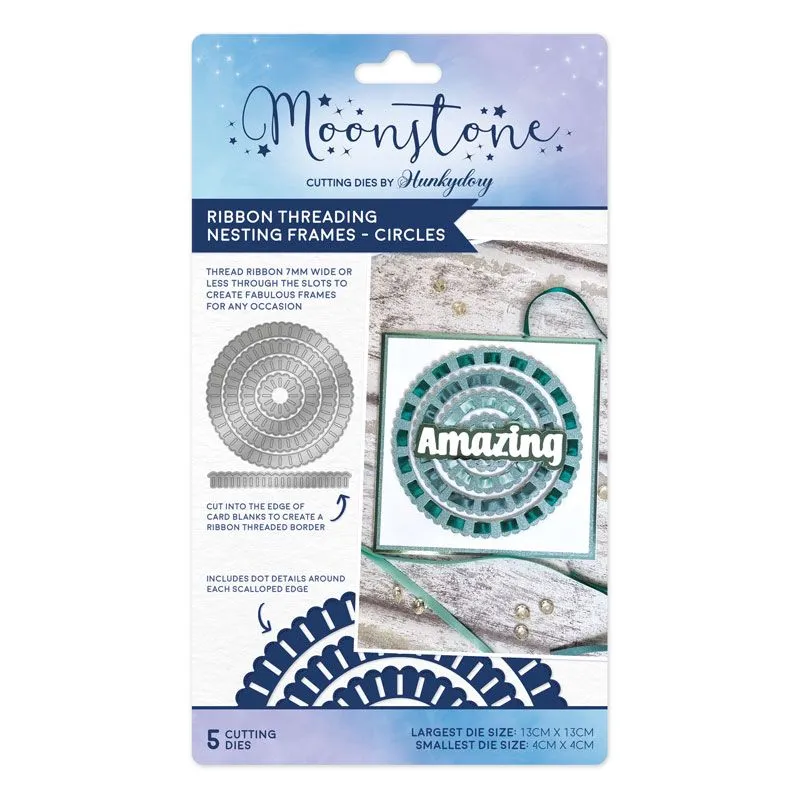 Circles Ribbon Threading Nesting Frames Moonstone Dies