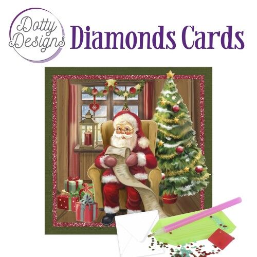 Santa with Wish List Diamond Card