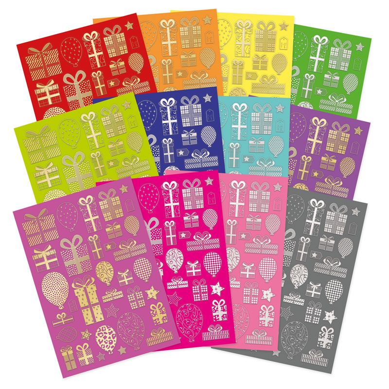 Bold & Bright Stickables Foiled & Die-Cut Birthday Elements--408 pieces
