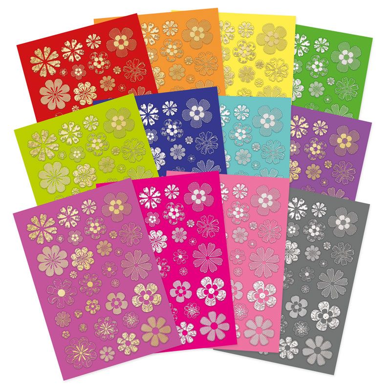 Bold & Bright Stickables Foiled & Die-Cut Flower Elements, 384 pieces