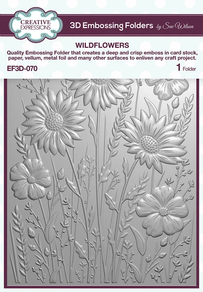 Creative Expressions Wildflowers 5 in x 7 in 3D Embossing Folder