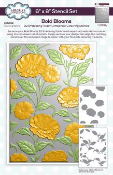 Creative Expressions Bold Blooms Companion Colouring Stencil Set 6 in x 8 in 2pk