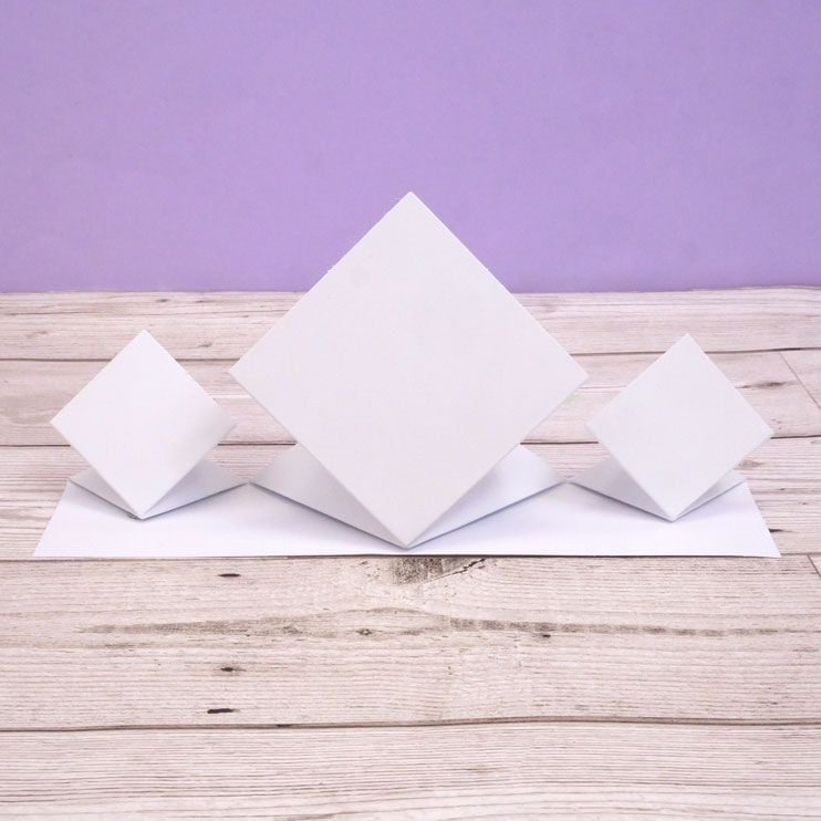 Triple Diamond Easel Luxury Shaped Card Blanks & Envelopes