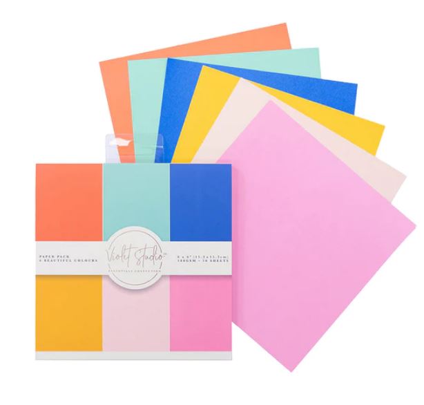 Violet Studio - 6x6 Double Sided Paper Pad - Brights 30 sheets