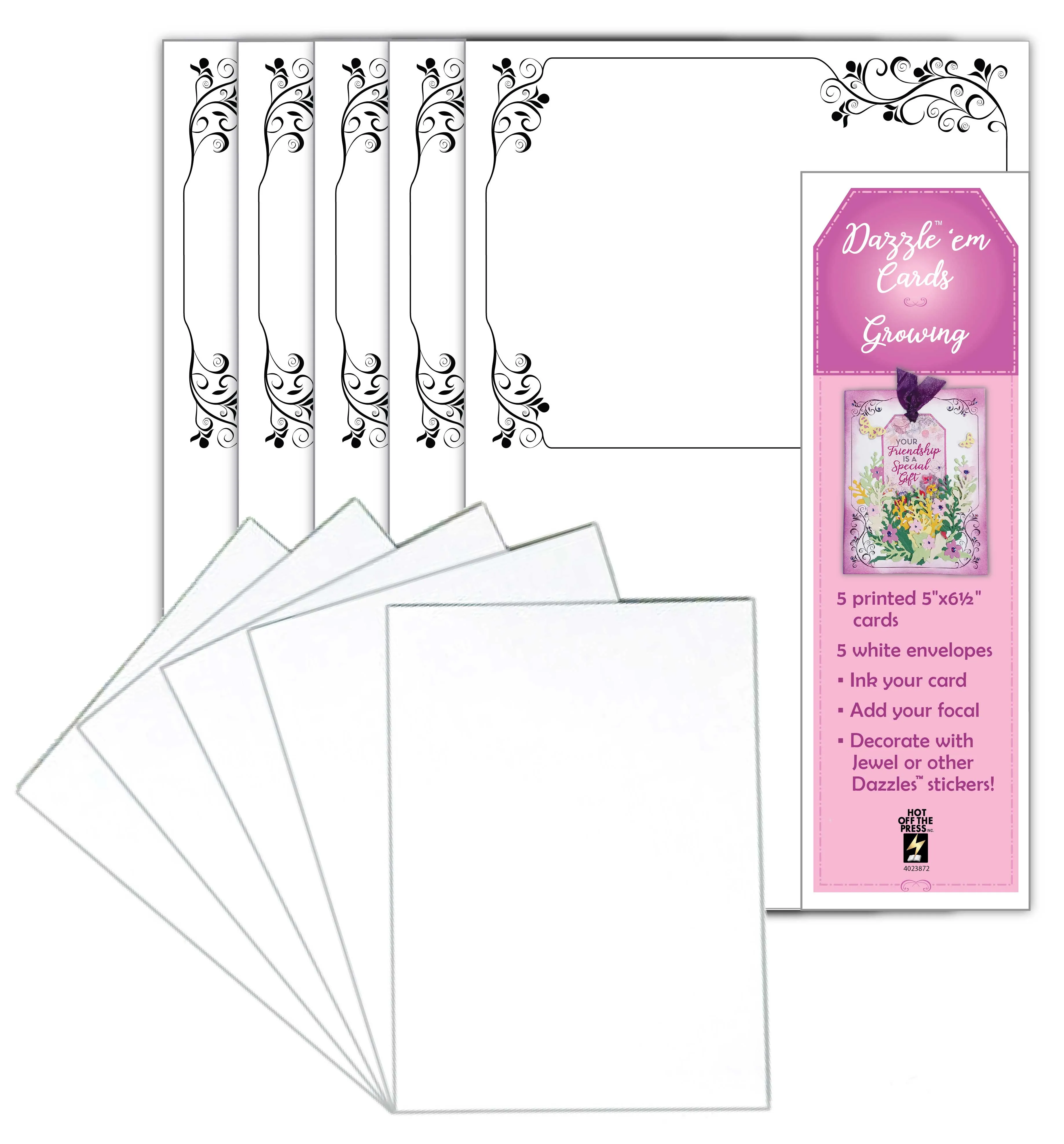 Dazzle 'em Cards--Growing, 5 cards & envelopes