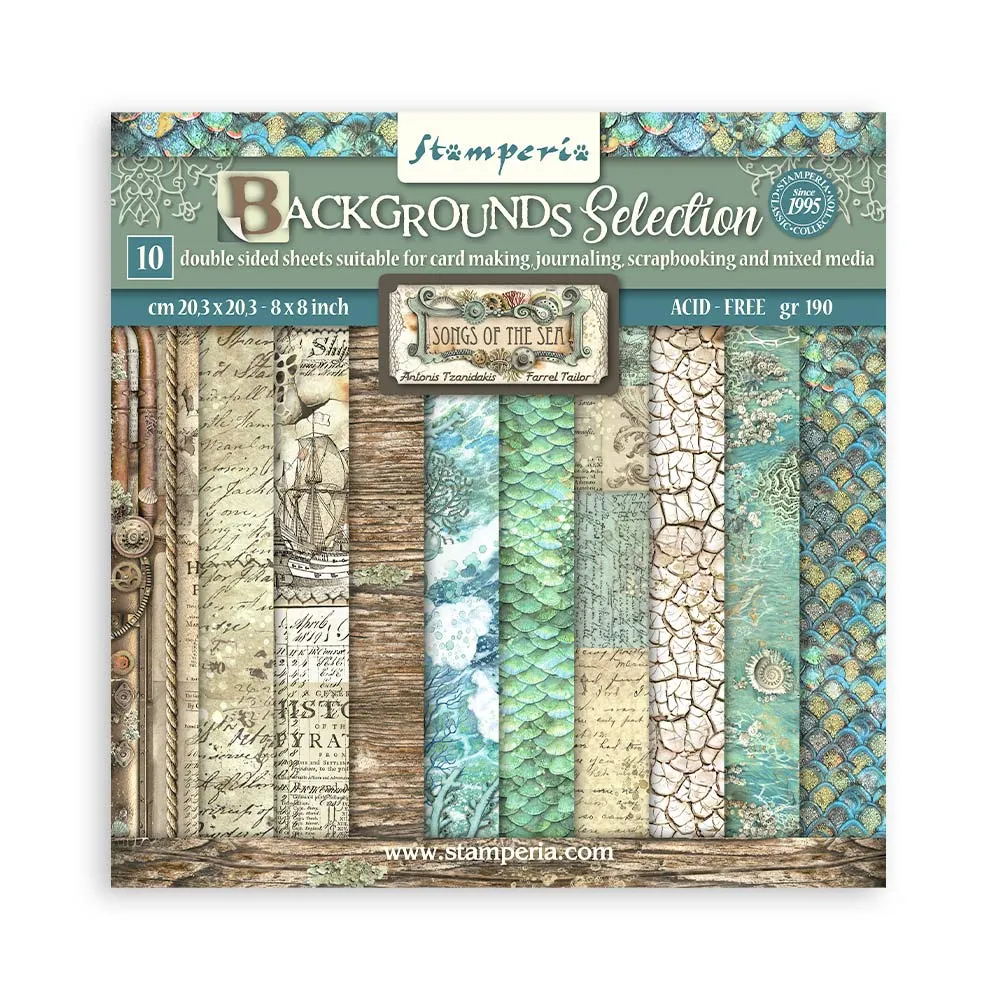 Songs of the Sea Backgrounds 8x8 Papers