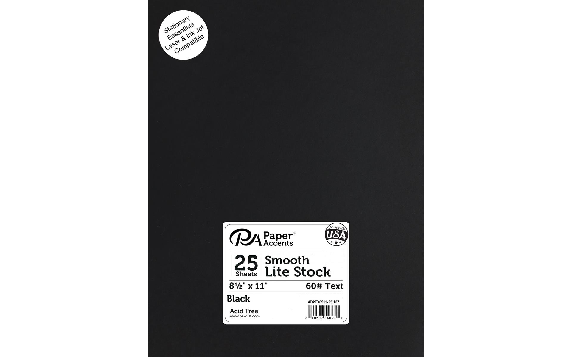 Black Cardstock 8.5x11, 25 sheets