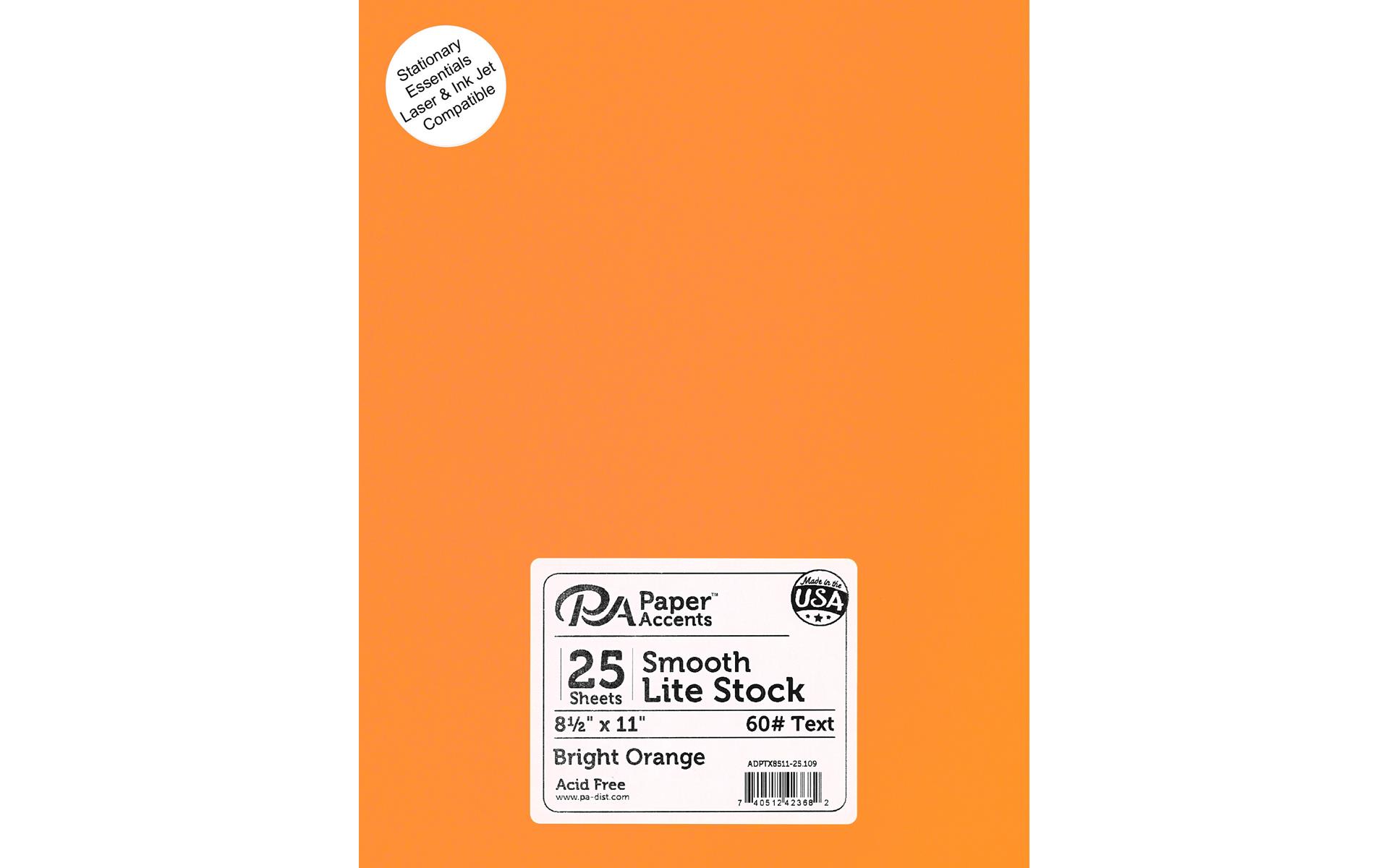 Paper Wishes | Orange Cardstock 8.5x11, 25 sheets