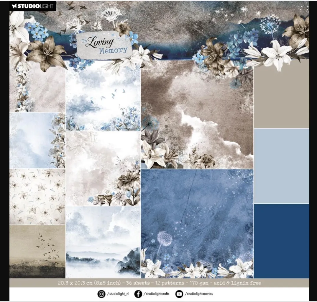 In Loving Memory Backgrounds, 8x8 Papers