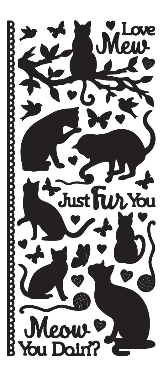 Cat Dazzles stickers, black