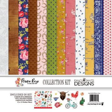 Prairie Rose  - Collection Kit - 12x12 paper &  50 stickers