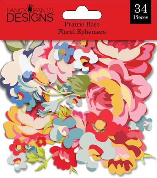 Prairie Rose - Floral Ephemera, 34 pieces
