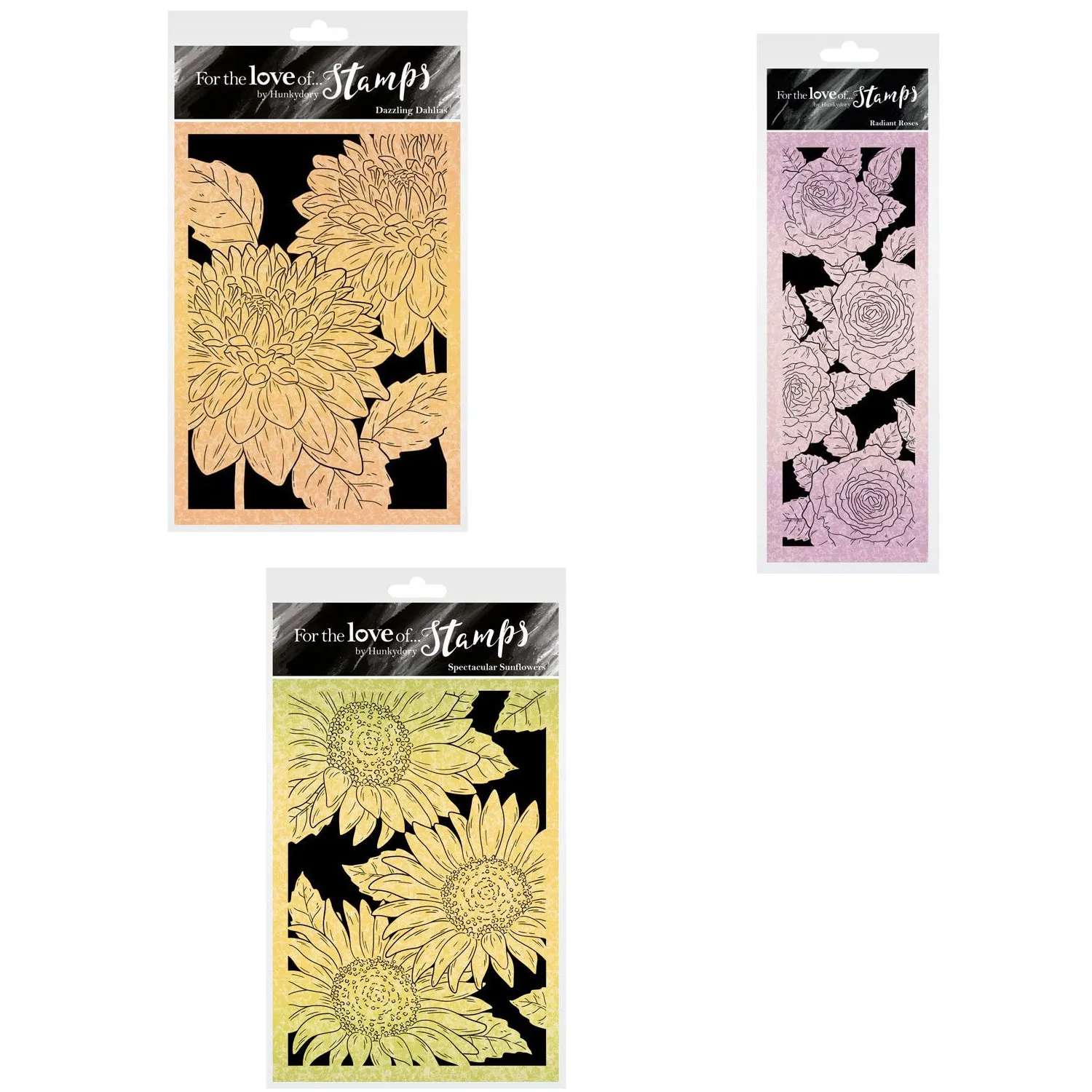 Dahlias, Roses & Sunflower Stamps by Hunkydory Money Saver