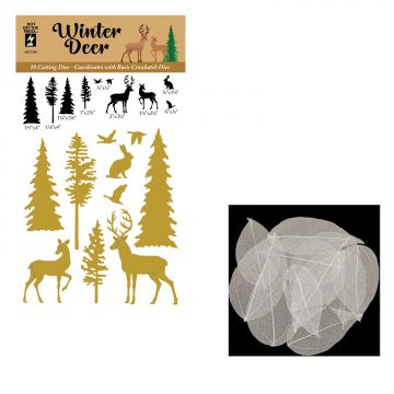 Winter Deer Crosshatch by Delightful Dimensionals Money Saver