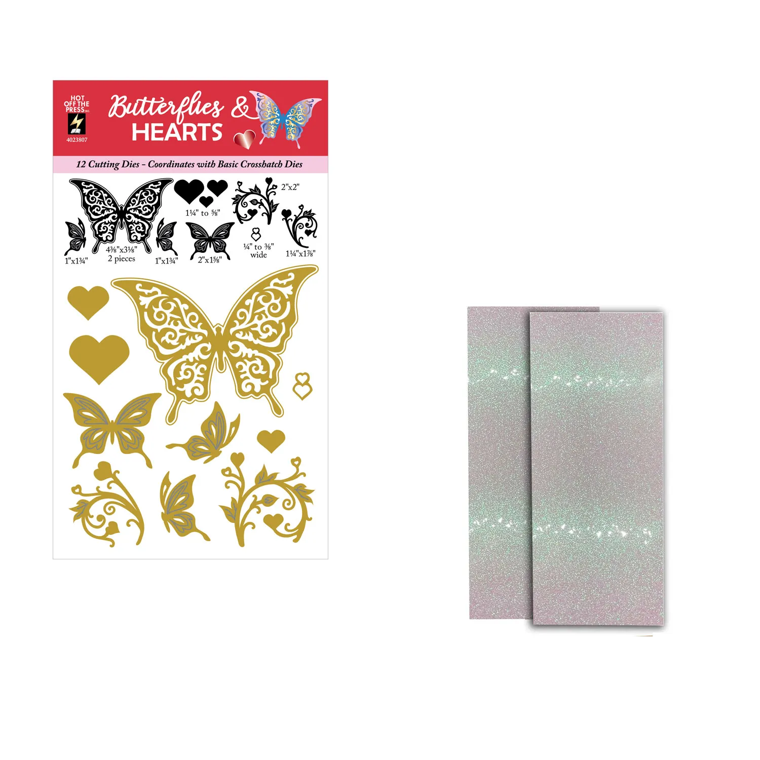 Butterflies & Hearts Crosshatch by Delightful Dimensional Money Saver