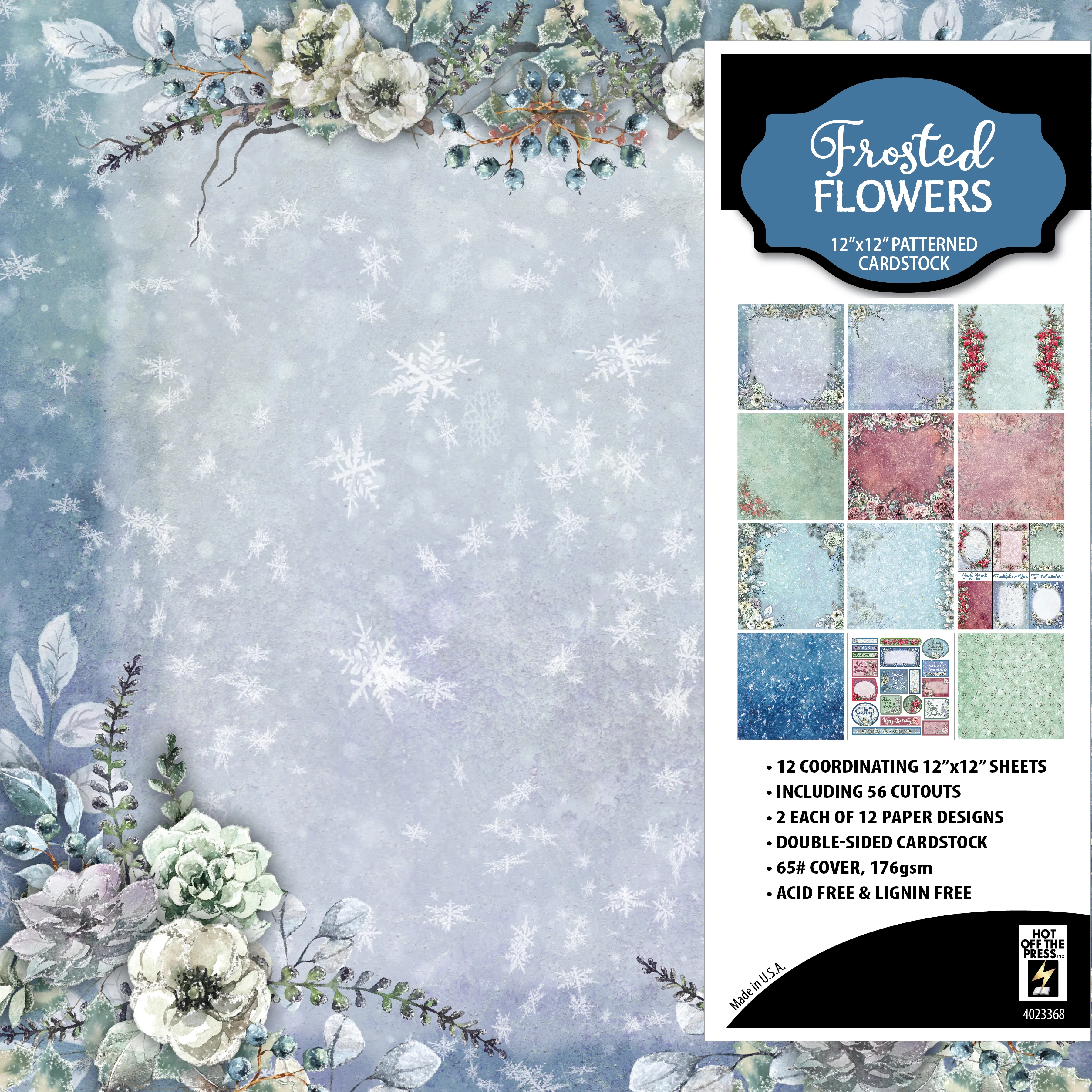 Frosted Flowers 12x12 Patterned Cardstock