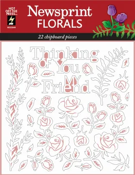 Newsprint Florals Chipboard