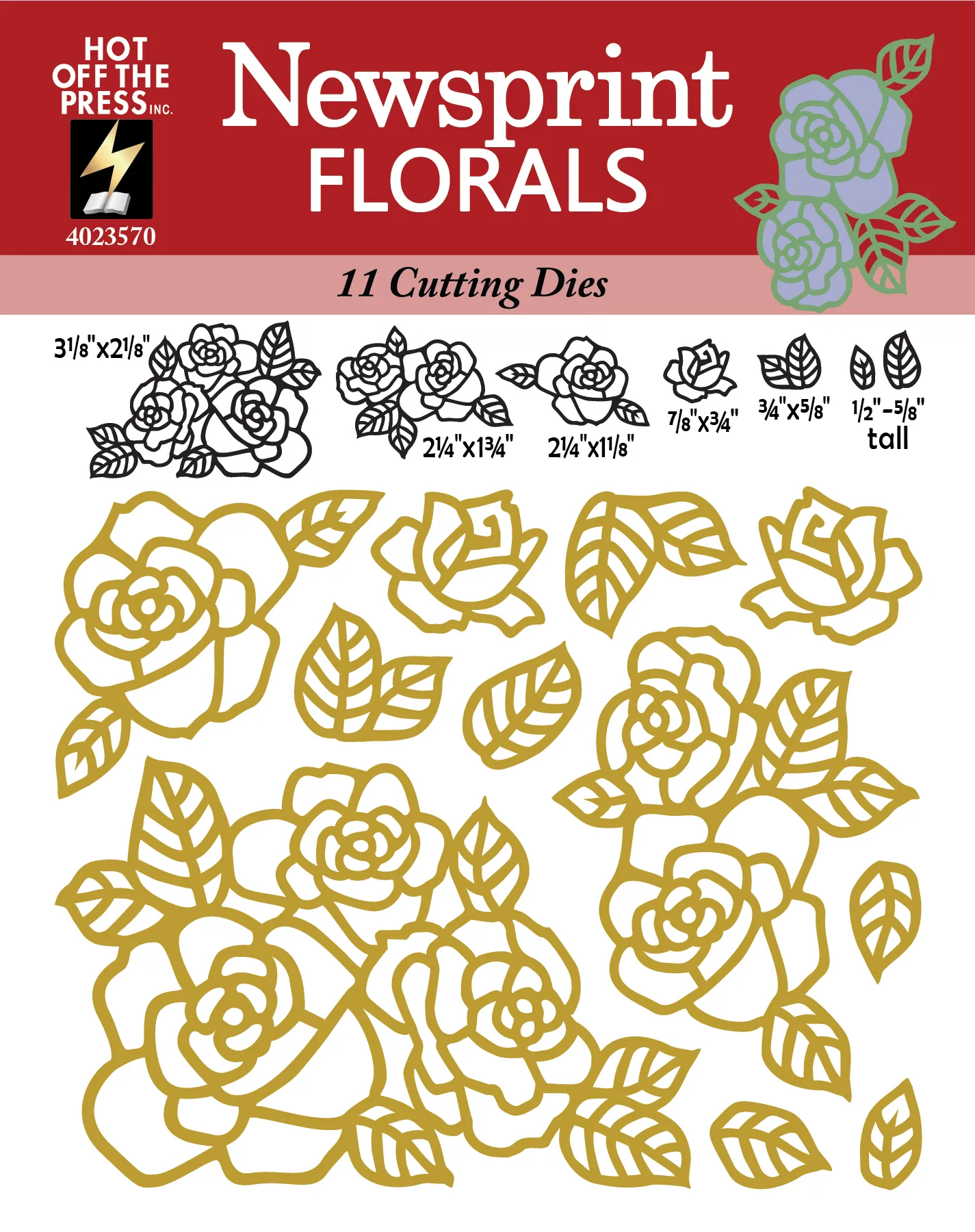 Newsprint Florals Cutting Dies