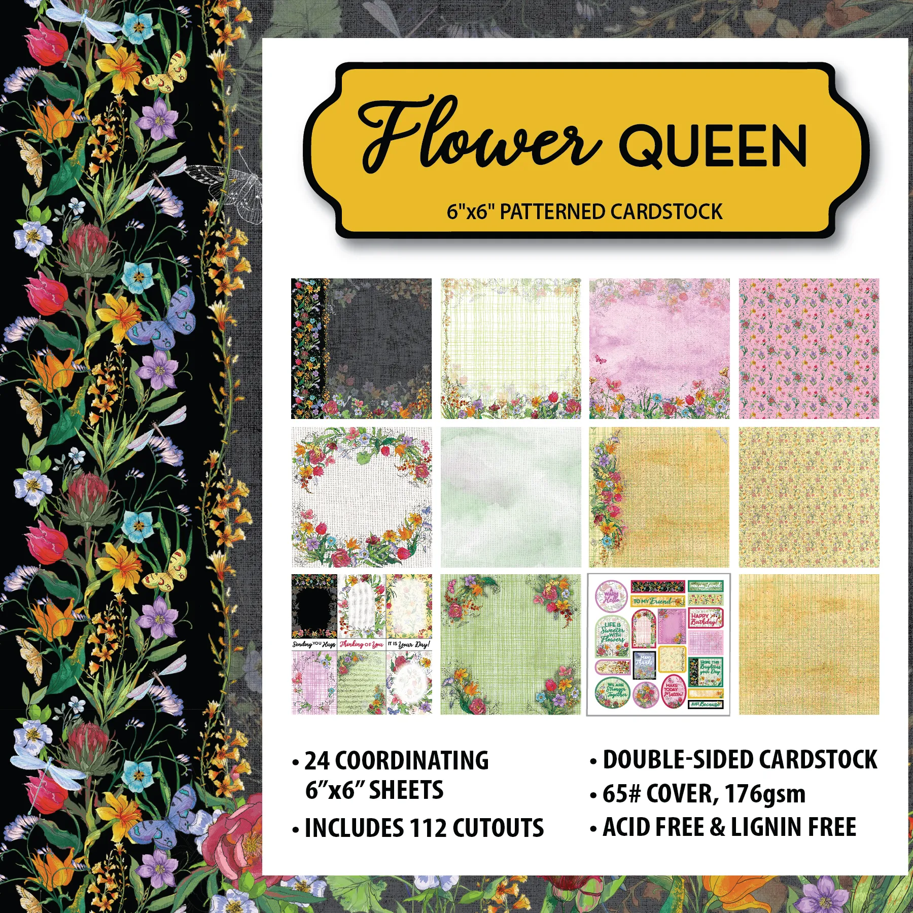 Flower Queen 6x6 Patterned Cardstock