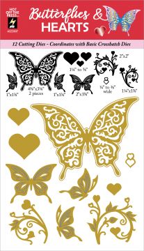 Butterflies & Hearts Crosshatch Dies