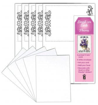 Dazzle 'em Cards--Flowers, 5 cards & envelopes
