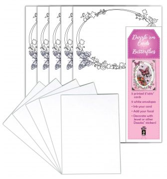 Dazzle 'em Cards--Butterflies, 5 cards & envelopes