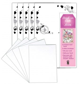 Dazzle 'em Cards--Hearts, 5 cards & envelopes