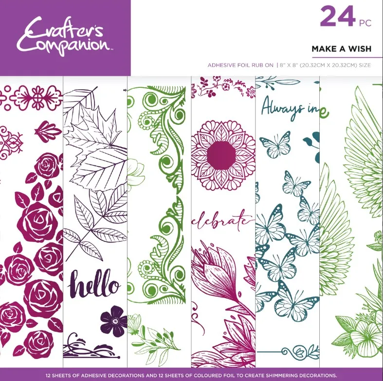 MAKE A WISH Adhesive Foil Rub-Ons