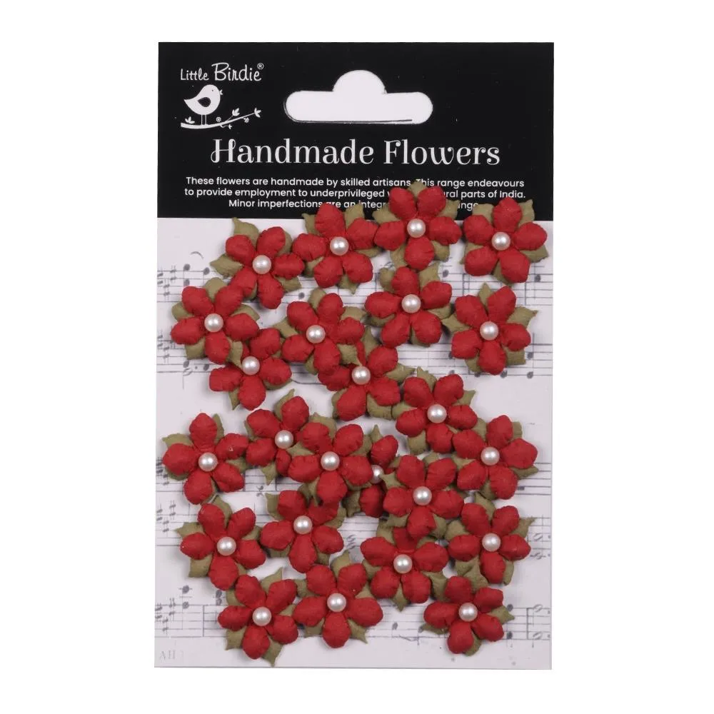 Elira Cardinal Red Paper Flowers, 24 pieces
