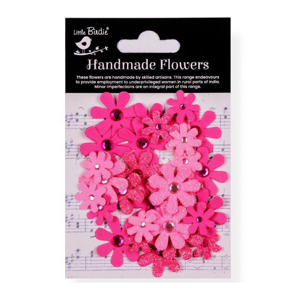 Sparkle Florettes Precious Pink Paper Flowers, 30 pieces